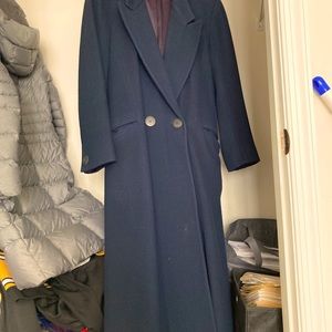 Navy, Christian Dior Overcoat (Size - 6).